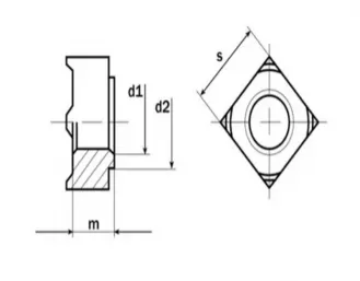 Гайки квадратные приварные DIN 928